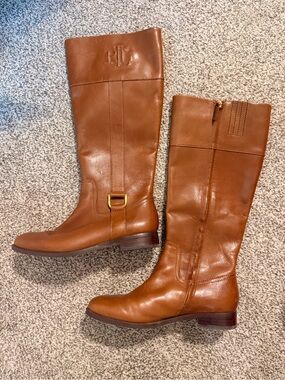 Ralph Lauren Bernadine Leather Over-the-Knee Riding Boots